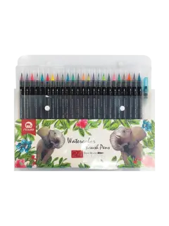 MARCADORES P/DISENO `MB` ACUARELABLE BRUSH 6,0MM.ST.24PZ.COL.SURT.+MEZCLADOR