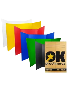 EXPOSITOR/DISPLAY TRI-FOLD "OK" CARTON CORRUGADO CJ.24PZ.71X51CM.(20X28")