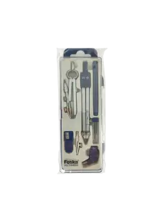 COMPAS ESCOLAR &quot;FK&quot; T/UNIVERSAL C/BIGOTERA+ADAPT.+TIRAL.MINAS CJ.1JG.METALICO C/ESTUCHE