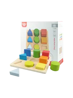 JUEGO DIDACTICO 'KC' TABLA C/ENCASTRES Y FORMAS P/2 AÑOS O +.JG.1kt.10pz.MADERA/CHAPEC