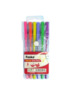 MARCADOR P/DISENO `FK` ESFEROGRAFOS GEL FLUORESCENTE 0,8mm.ST.6 COL.SURT.