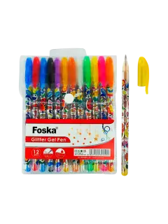 MARCADOR P/DISENO `FK` ESFEROGRAFOS GEL ESCARCHADOS 2,0mm.ST.12 COL.SURT.