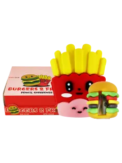SACAPUNTAS ESCOLARES PLASTICO PEQ.4X3X4CM.CJ,16PZ.UNA PUNTA TEMATICA HAMBURGUESAS