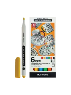 MARCADOR P/DISENO `MB` TINTA ACRILICA PUNTA SUAVE P/CERAMISTAS ST.6pz.COL.SURT