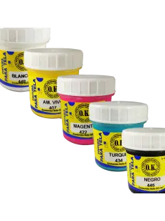 PINTURA PARA TELA OK FLEXI-COLOR BASE AGUA PQ.12pz.x30cc.C/U.xGAMA 18 COL.