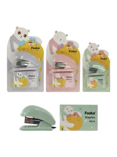 ENGRAPADORA PORTATIL PEQ.`FK` COLOR BRILLO BL.1PZ.6X4X3CM.15 HOJAS.P/GRAPA ESTANDAR 26/6