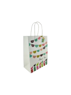 BOLSA KRAFT PARA REGALOS "FK" FANTASIA 120GR./M2.PQ.20PZ.21X11X27CM.CUMPLEAÑOS