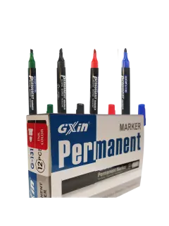 MARCADOR PERMANENTE `GX` GRUESO PUNTA CINCEL CJ.12pz.xGAMA 4 COL.