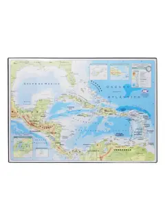 CARPETA-PAD P/ESCRITORIO `MC` PQ.1pz.51x35cm.CARIBE FISICO/POLITICO