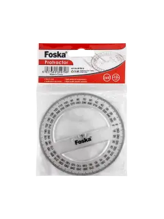TRANSPORTADOR PLASTICO (XPS) FK 360o.10cm.C/BISEL CJ.24pz.TRANSPARENTE