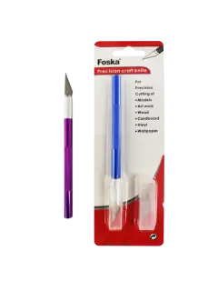 CUCHILLA MANGO ALUMINIO "FK" BL.1PZ.K1 C/ 5 HOJILLAS #11 C/TAPA PROTECTORA/COL.SURT.